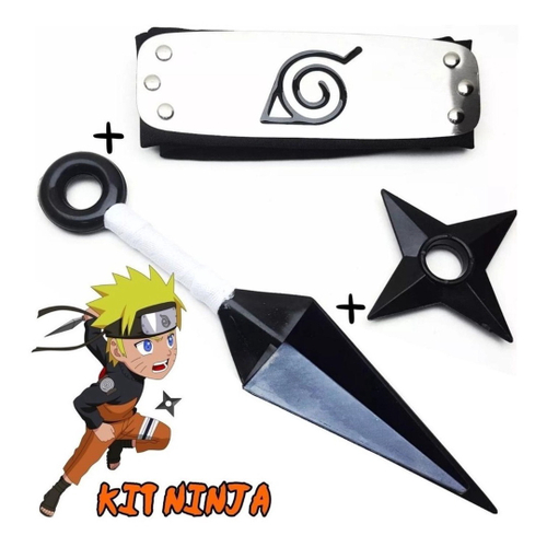 Fantasia Sasuke Uchiha Infantil Kit+bandana+kunai+shuriken