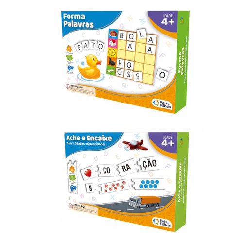 Kit Jogos Educativos Escolares 4 Anos Formar Palavras Vogais