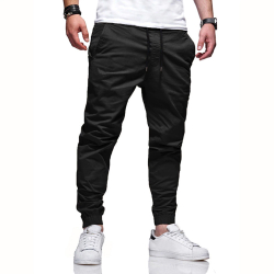 Calça Jogger Masculina Punho Lycra Elastano Preto Menor preço em Calça Jogger Masculina Punho Lycra Elastano Preto