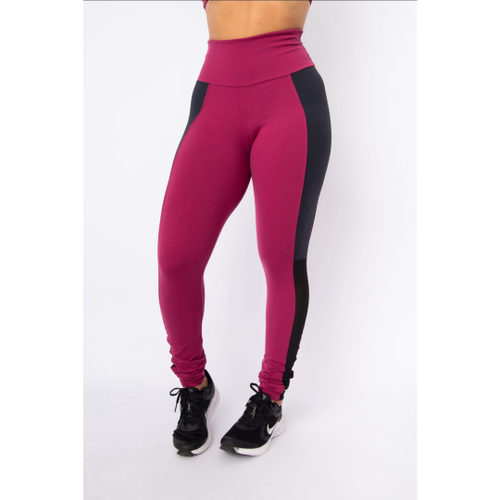 Calça legging store com tule lateral