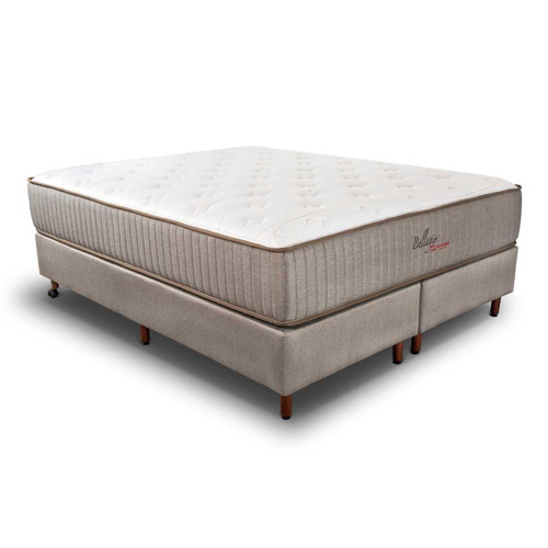 Conjunto Cama Box 37cm + Colchão King Size Molas Ensacadas Bellagio