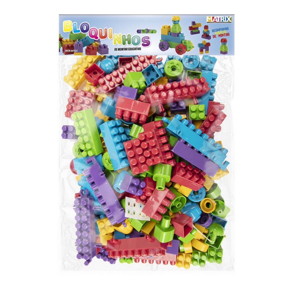 Blocos De Montar 140 Peças Brinquedo Didático Infantil