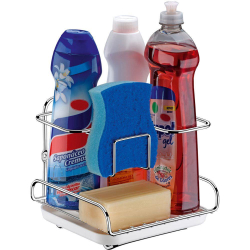 Suporte Porta Detergente Sabão Esponja Aço Cromado Plástico Menor preço em Suporte Porta Detergente Sabão Esponja Aço Cromado Plástico