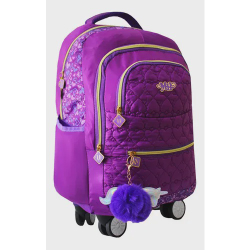 Mochila Rodinha 360° Juvenil Mh Escolar Com Chaveiro Pompom Menor preço em Mochila Rodinha 360° Juvenil Mh Escolar Com Chaveiro Pompom
