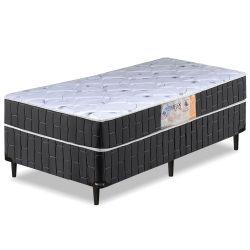 Menor preço em Cama Box Solteiro Conjugado Granada Umaflex Preto / Branco Flor