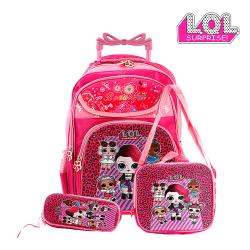 Kit Mochila Rosa Infantil Escolar Lol Surprise Com Rodinhas Menor preço em Kit Mochila Rosa Infantil Escolar Lol Surprise Com Rodinhas