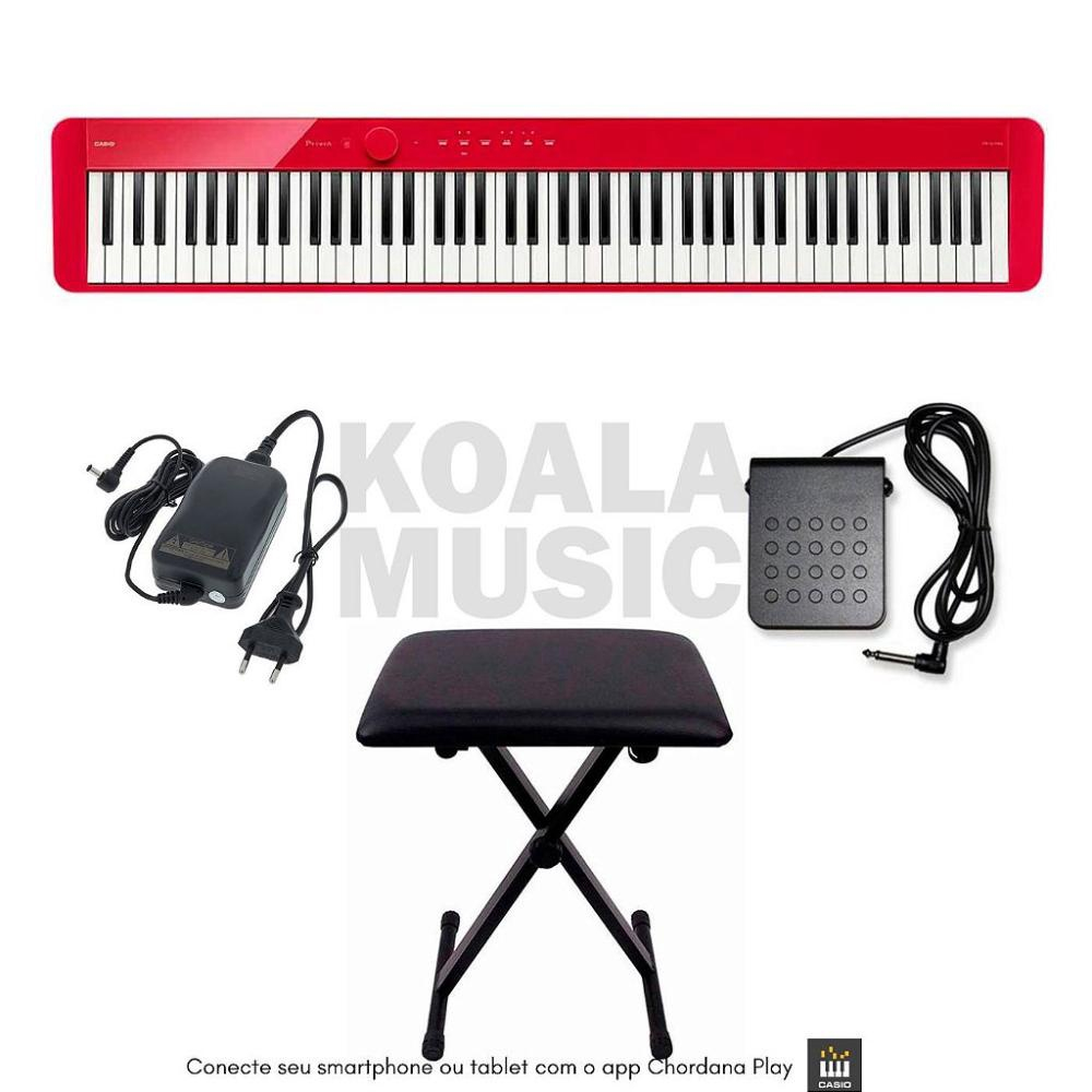 Piano Digital Casio Privia PX-S1100 Branco Kit Completo - Super Sonora