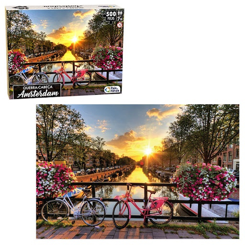 Jogo Quebra Cabeça Paisagem Amsterdam Holanda Puzzle 500 Pçs Original