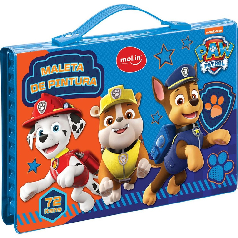 Maleta Pintura Patrulha Canina 72 Pçs + Livro Colorir Disney