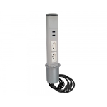 Torre Tomada 20A com USB Embutir Mesa Bancada Cozinha - Cinza