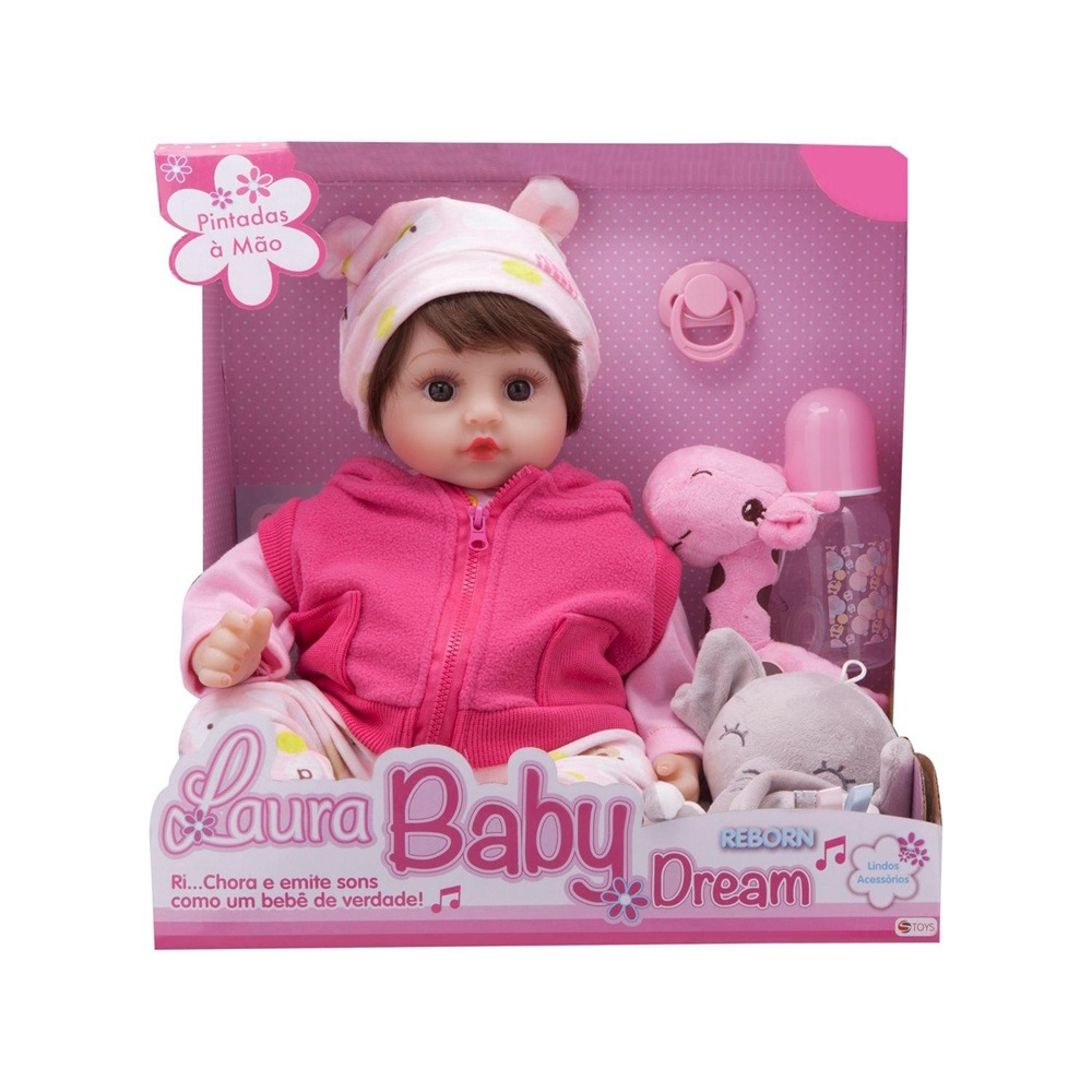 Roupa Para Boneca Bebê Reborn Laura Baby Pink Bear em Promoção na Americanas