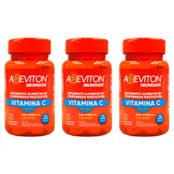 Aceviton Imunidade Vitamina C Kit 3x 60 Comprimidos Mastigáveis Sabor Laranja Menor preço em Aceviton Imunidade Vitamina C Kit 3x 60 Comprimidos Mastigáveis Sabor Laranja