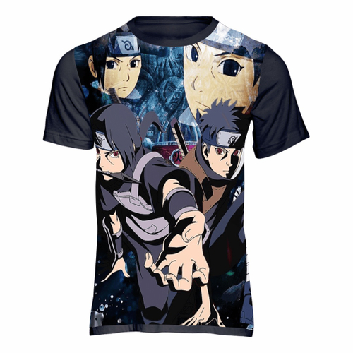 Camiseta Itachi Uchiha Bordado 100% algodão 30.1 Penteado Camisa akatsuki  itachi Anime Naruto - Corre Que Ta Baratinho