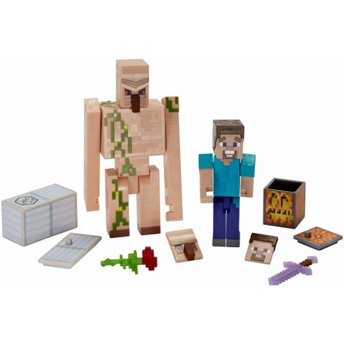 Boneco Minecraft Steve E Iron Golem (6+anos) Mattel - Alves Baby