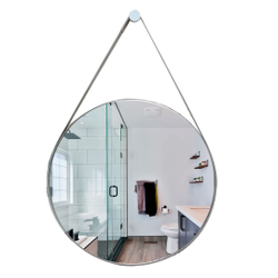 Espelho Adnet Decorativo Redondo Alça Couro 50cm Branco Gelo é boa?