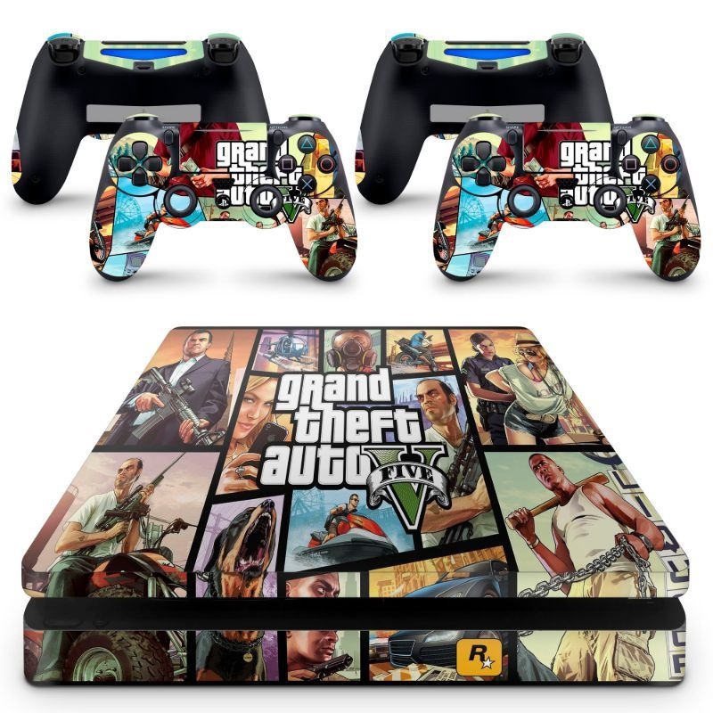 Skin Adesivo Protetor para PS4 Slim gta V Grand Theft Auto 5 b3 no Shoptime