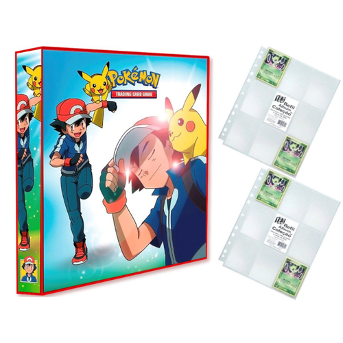 Álbum Pokémon Pasta tipo Fichário para Cards - PIKACHU