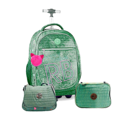 Kit Mochila Rb + Estojo + Lancheira Verde - Rebecca Bonbon Menor preço em Kit Mochila Rb + Estojo + Lancheira Verde - Rebecca Bonbon