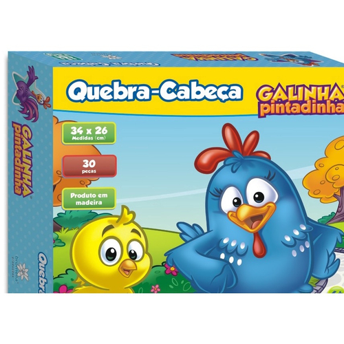 Quebra-Cabeça Galinha Pintadinha Infantil Madeira Raciocínio Encaixe Fácil  30 Peças Nig Brinquedos - 0719 no Shoptime