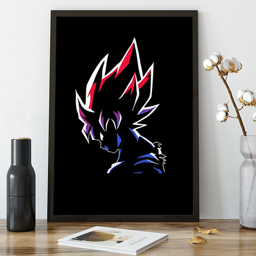 Quadro decorativo Poster Goku Perfil Dragon Ball Anime Arte para