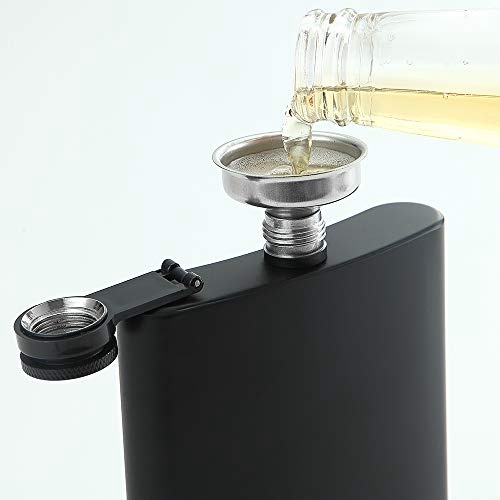 Ywq hip flask para licor matte preto 8 oz g s inoxid vel de a o com