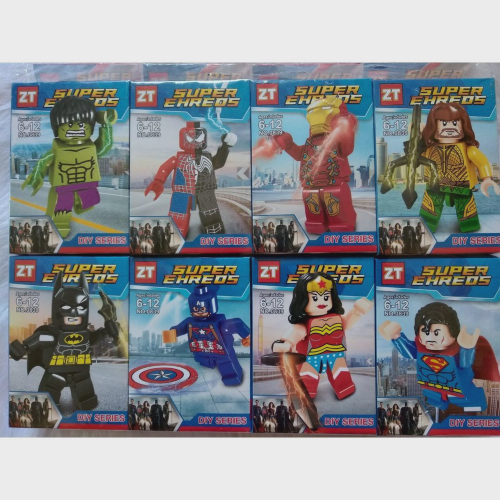 Kit 20 Bonecos Super Herois Marvel Dc E Outros Montar