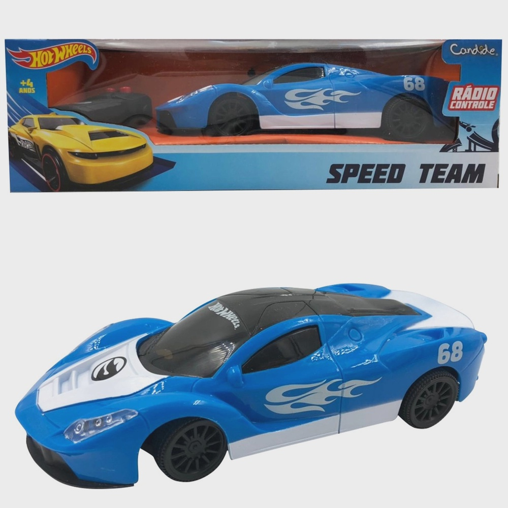 Carrinho de Controle Remoto - Hot Wheels - Capota Azul - Candide