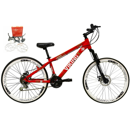 BICICLETA MOUNTAIN BIKE ARO 26 UNISSEX - VERMELHA