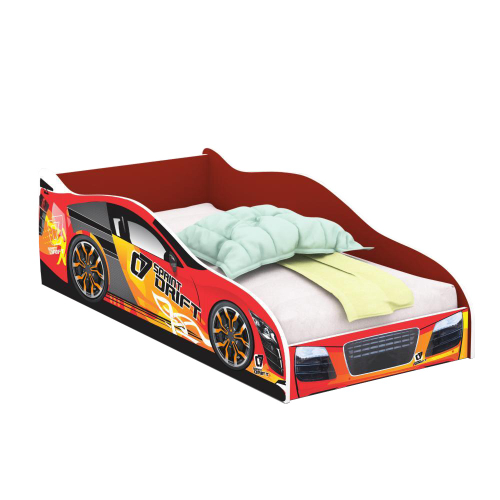 Quarto Infantil Menino Carro McVeloz Com Cama e Guarda Roupa