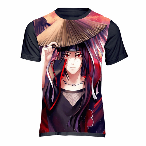 Camiseta Sasuke Uchiha Akatsuki Camisa Infantil Masculina Animes