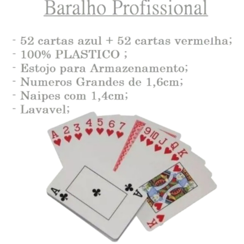 Jogo de carta Baralho EXPRESS Duplo 104 Cartas 100% Plástico