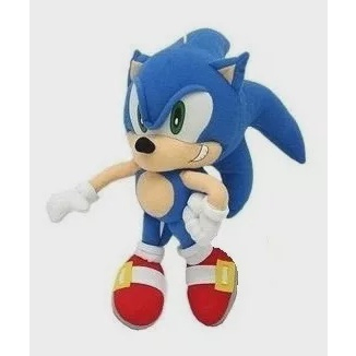 Boneco Pelúcia Sonic Azul Antialérgico + Camiseta Infantil