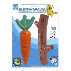 Kit Brinquedo para Cachorro Cenoura e Graveto Nylon Buddy Toys Menor preço em Kit Brinquedo para Cachorro Cenoura e Graveto Nylon Buddy Toys