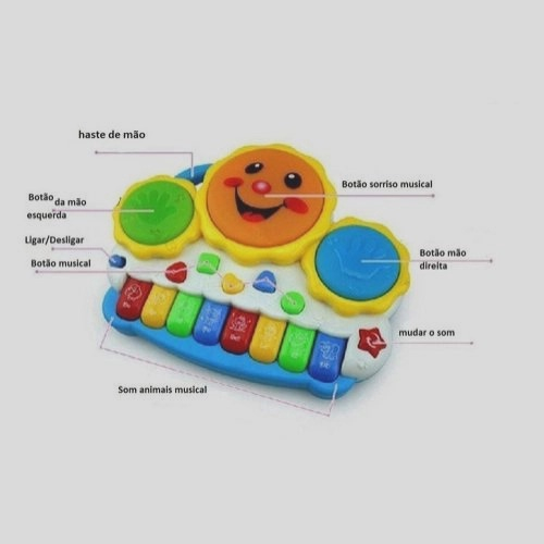 Brinquedo Piano Pianinho Musical Infantil Meninos Meninas Animal Azul na  Americanas Empresas