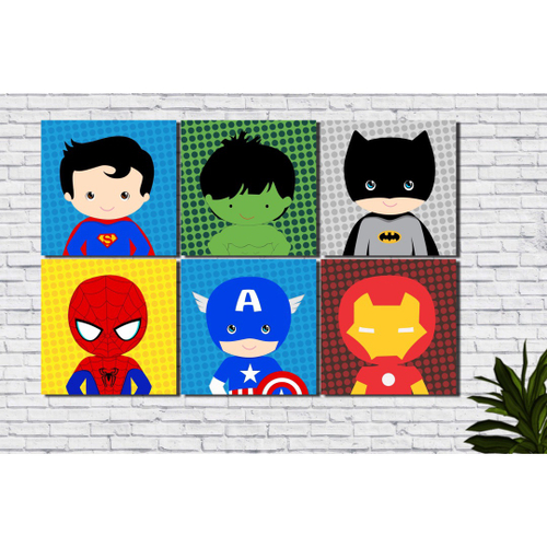 Quadro Decorativo Batman Desenho Heróis Geek Salas Quartos Com Moldura