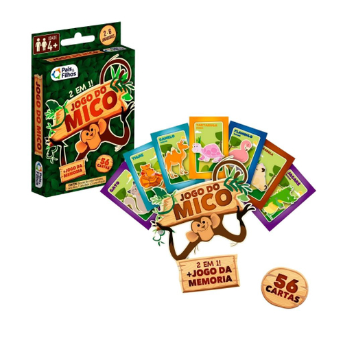 Jogo Do Mico + Jogo Da Memória 56 Cartas 2 Em 1 Pais Filhos - Babu