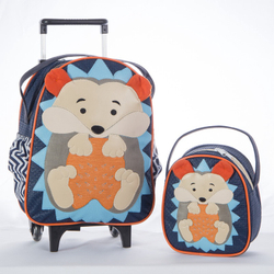 Kit Mochila De Carrinho Infantil Bichinho G + Lancheira - Suporte - Rodinhas Escolar Porco Espinho Menor preço em Kit Mochila De Carrinho Infantil Bichinho G + Lancheira - Suporte - Rodinhas Escolar Porco Espinho