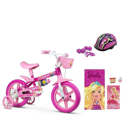 Bicicleta Caloi Barbie Aro 12 - Rosa+Azul