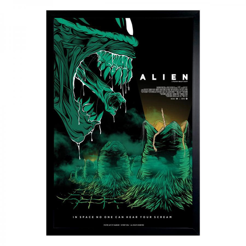 Quadros decorativos Filme Alien desenho retrô