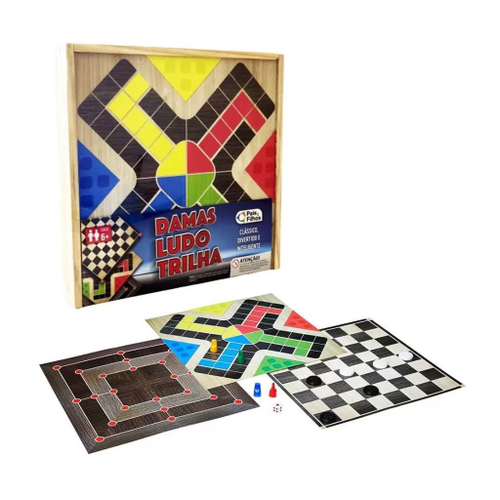 Jogo Tabuleiro Super Ludo Trilha Jogos de Tabuleiro Jogo Clássico Cartas  Original Pais & Filhos 7 + Anos com inmetro na Americanas Empresas