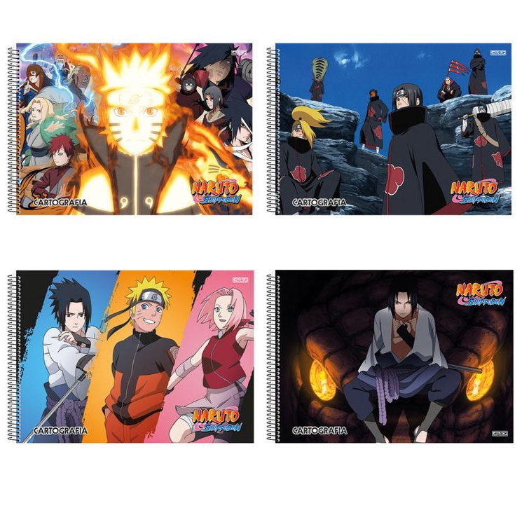 Caderno de Desenho Naruto Shippuden Animes 60 Folhas Capa