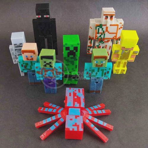 Cartela 10 Boneco Articulado Minecraft My Home + 2 Blocos - Zumbi, Aranha,  Creeper, Enderman, Steve em Promoção na Americanas