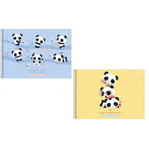 Caderno Cartografia & Desenho Panda Lovely Friend - Tilibra