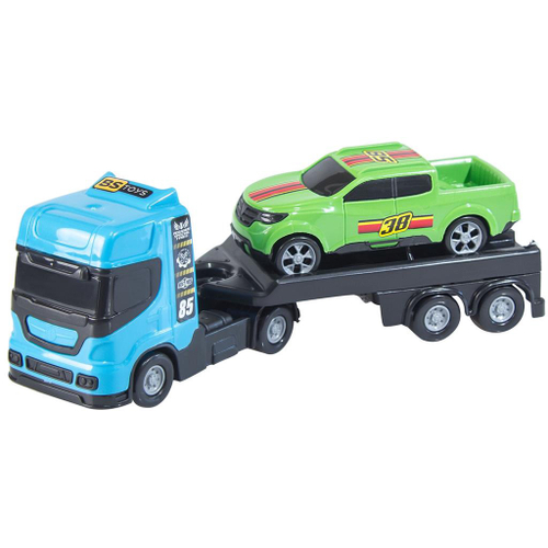 Caminhão Carreta Cegonheira Cegonha + 2 Carrinhos Brinquedo Infantil  Meninos Promoção - Escorrega o Preço