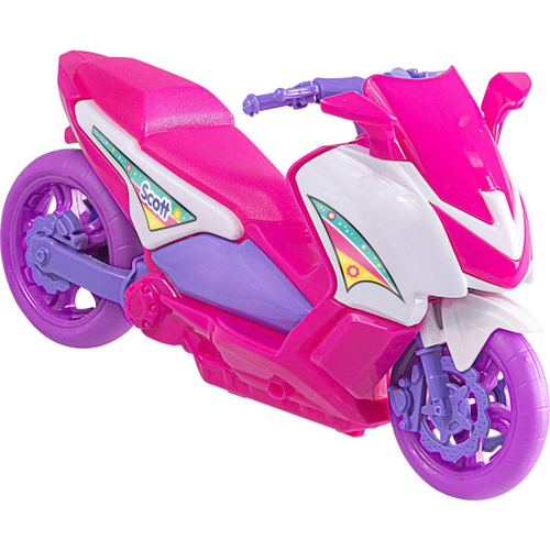 Moto eletrica infantil sprint turbo pink com bau E capacete no