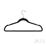 Cabide de Veludo Adulto 45cm Preto - 40 pecas