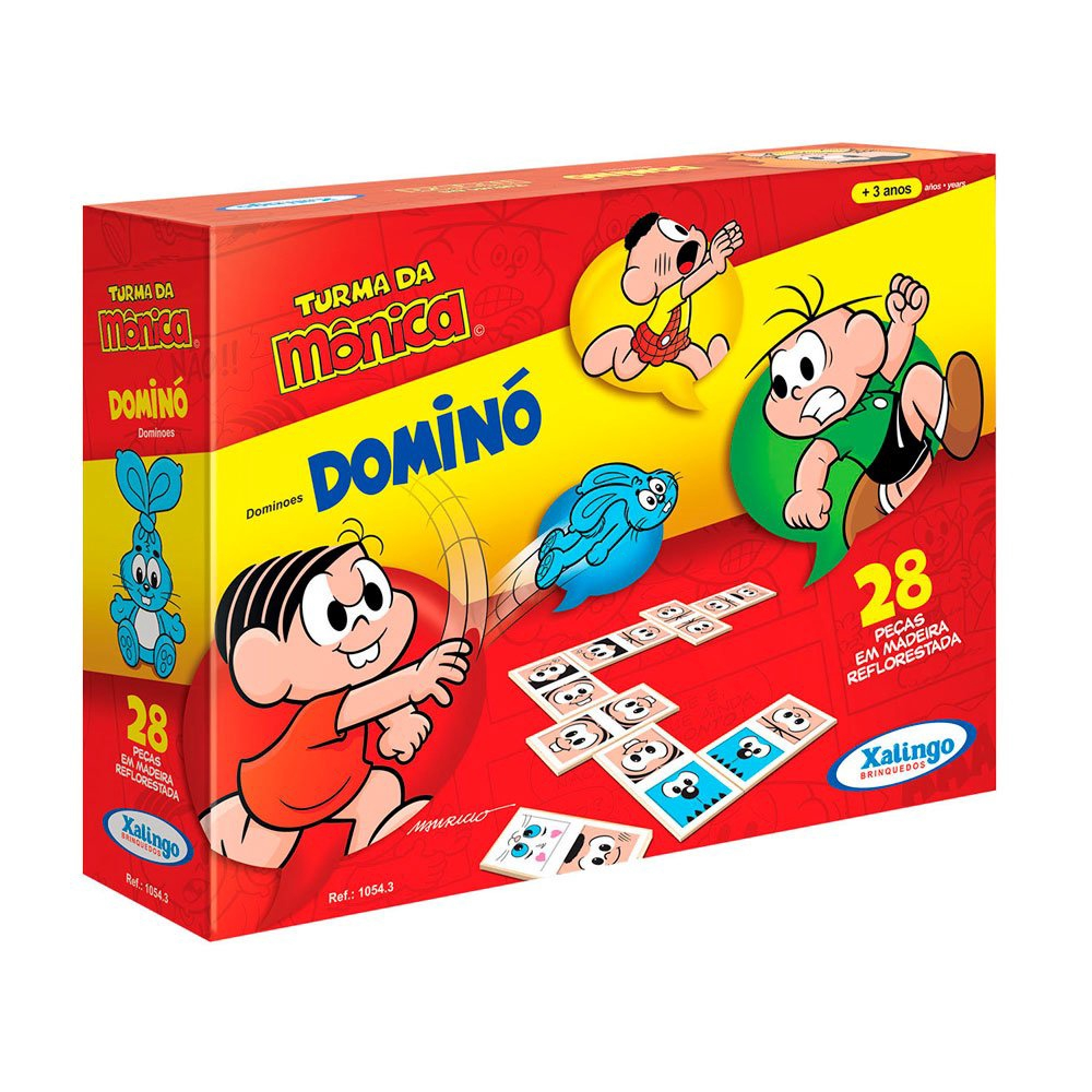 Jogo De Domino Infantil Madeira Turma Da Monica 28 Pecas Xalingo - Carrefour