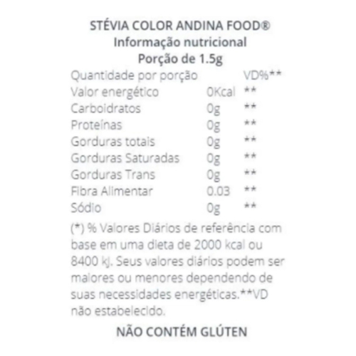 Ado ante diet tico stevia 20g ado ante natural color andina food em