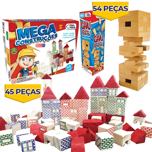 Jogo De Mesa De Montar Caiu Perdeu 54 Peças Pais E Filhos