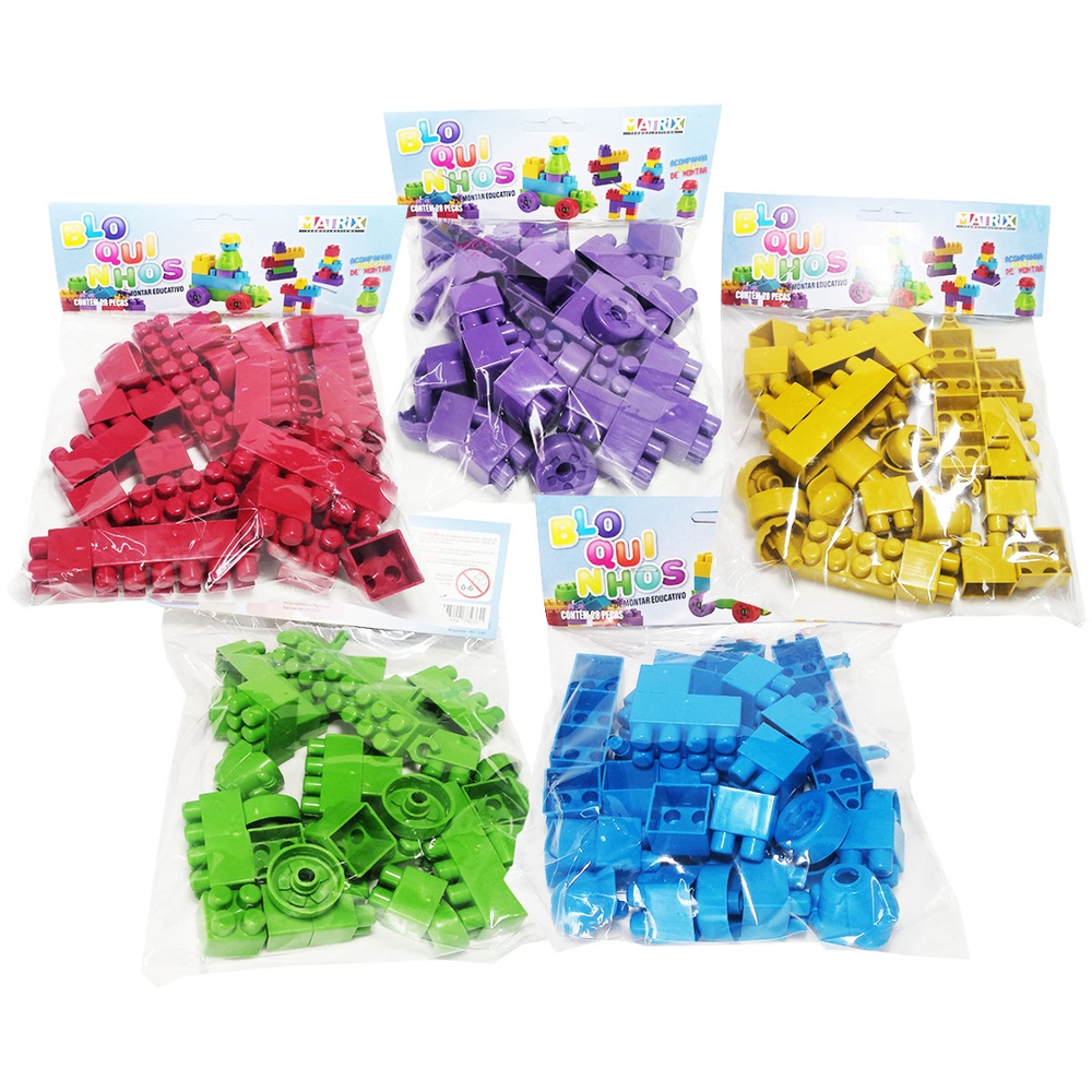 Blocos De Montar 140 Peças Brinquedo Didático Infantil